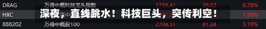 深夜，直线跳水！科技巨头	，突传利空！-第2张图片