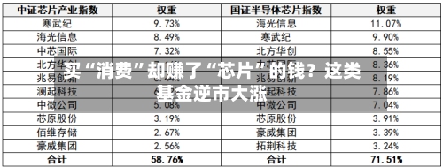 买“消费”却赚了“芯片”的钱？这类基金逆市大涨-第2张图片