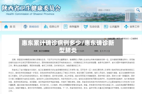 惠东累计确诊病例多少/惠东确诊新型肺炎