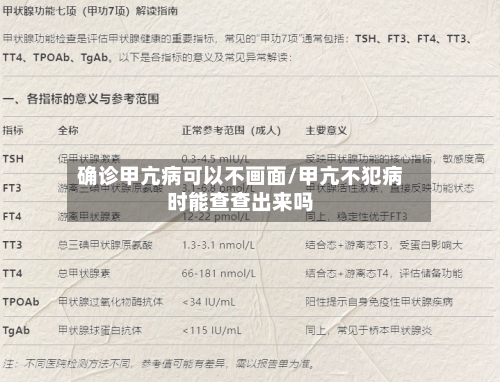确诊甲亢病可以不画面/甲亢不犯病时能查查出来吗