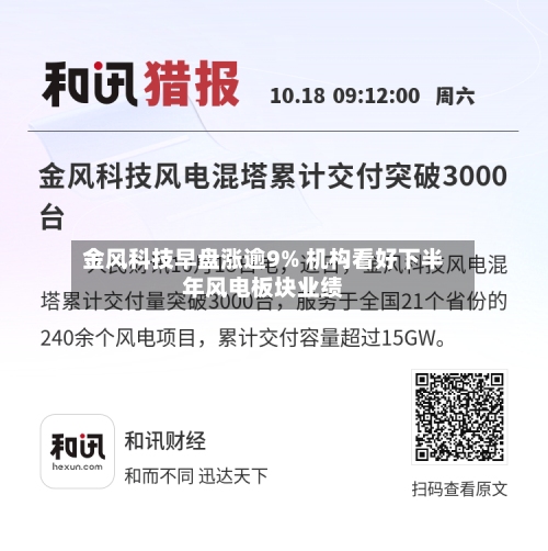 金风科技早盘涨逾9% 机构看好下半年风电板块业绩-第2张图片