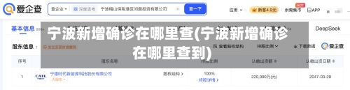 宁波新增确诊在哪里查(宁波新增确诊在哪里查到)-第2张图片