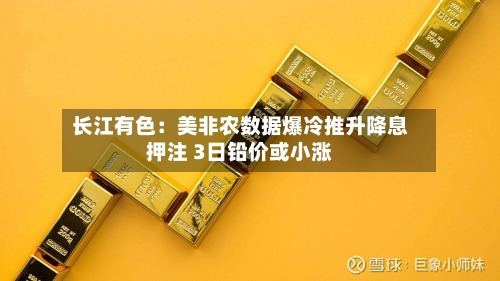 长江有色:美非农数据爆冷推升降息押注 3日铅价或小涨-第2张图片