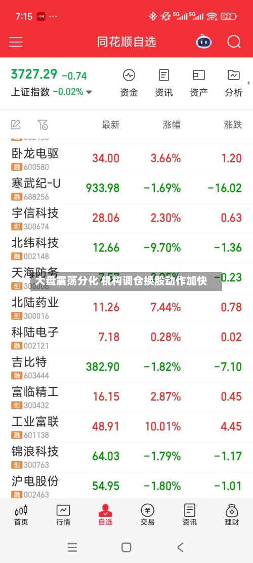 大盘震荡分化 机构调仓换股动作加快-第2张图片