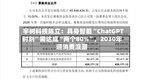 宇树科技陈立：具身智能“ChatGPT时刻	”需达成“两个80%”，2030年迎消费浪潮-第2张图片