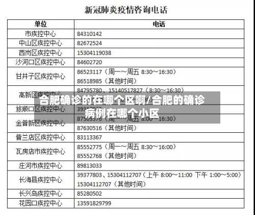 合肥确诊的在哪个区啊/合肥的确诊病例在哪个小区-第2张图片