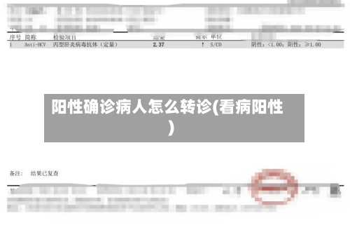 阳性确诊病人怎么转诊(看病阳性)-第2张图片