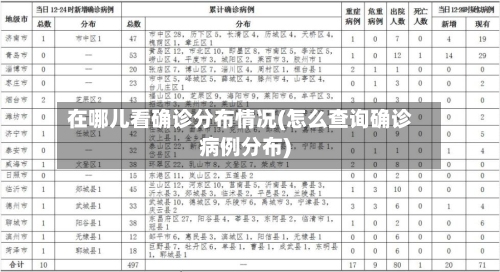在哪儿看确诊分布情况(怎么查询确诊病例分布)