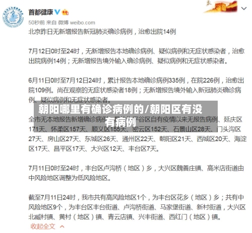朝阳哪里有确诊病例的/朝阳区有没有病例-第3张图片