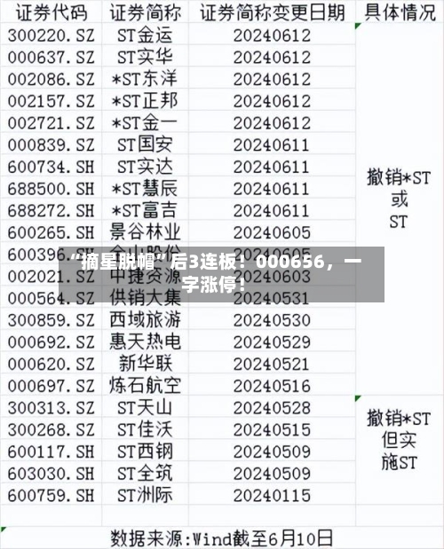 “摘星脱帽”后3连板！000656	，一字涨停！-第2张图片