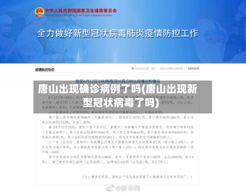 唐山出现确诊病例了吗(唐山出现新型冠状病毒了吗)