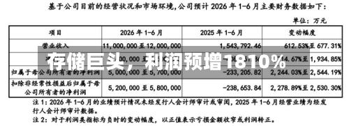 存储巨头，利润预增1810%-第2张图片